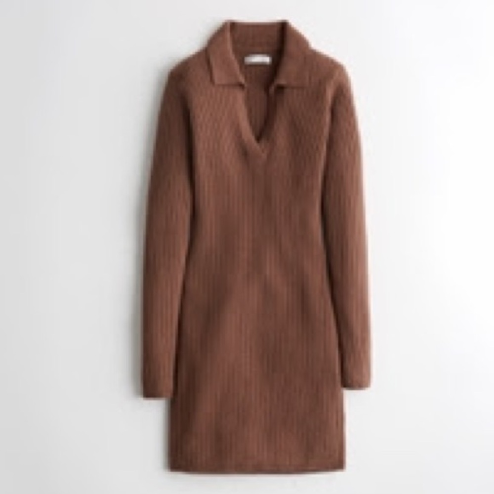 Hollister brown Ribbed Knit Dress